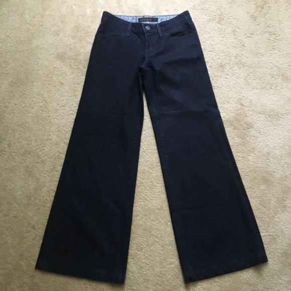 Goldsign Denim - GOLDSIGN Women Wide Leg Jeans Dark Wash Sparkle 26